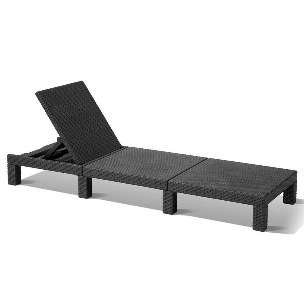 Keter Daytona Sunlounger ligbed graphite inclusiefkussen Keter Daytona Sunlounger Ligbed Graphite Inclusiefkussen -Tuinmeubilair 116786 900 02 1