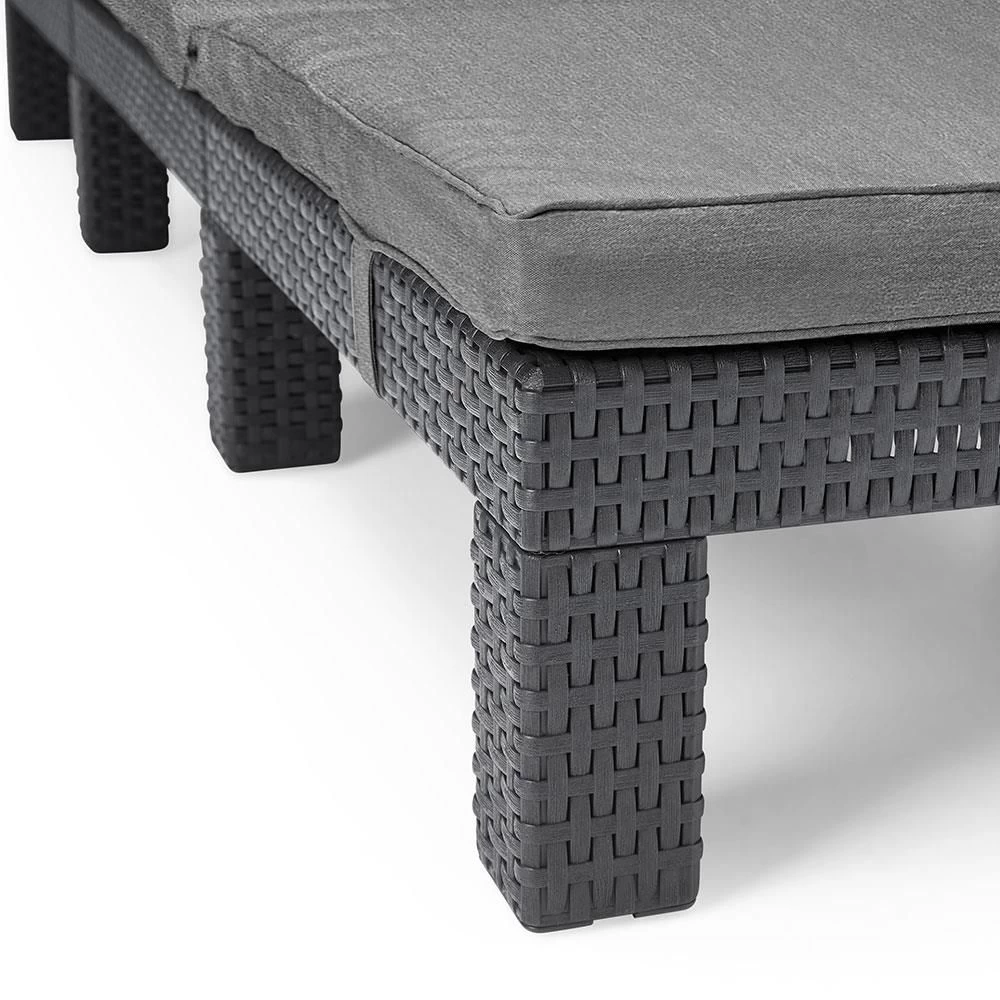 Keter Daytona Sunlounger ligbed graphite inclusiefkussen Keter Daytona Sunlounger Ligbed Graphite Inclusiefkussen -Tuinmeubilair 116786 900 05 1