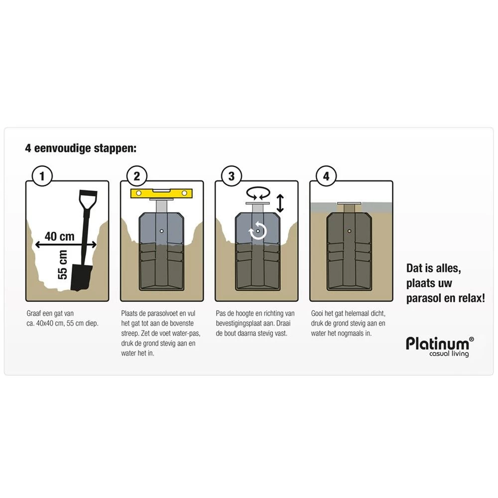 Platinum ingraaf parasolvoet Platinum Ingraaf Parasolvoet -Tuinmeubilair 116842 990 04 3