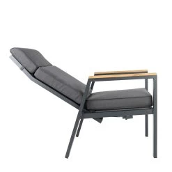 Bardani Quinta XL Verstelbare Tuinstoel Anthracite Teak -Tuinmeubilair 117005 900 05