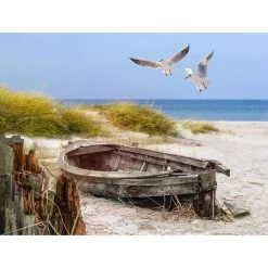 All Seasons Postersstrand Met Boot 80 X 60 Tuinposter