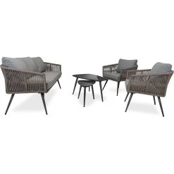 Bardani Azori Loungeset 5-delig Taupe -Tuinmeubilair 139828 000 03