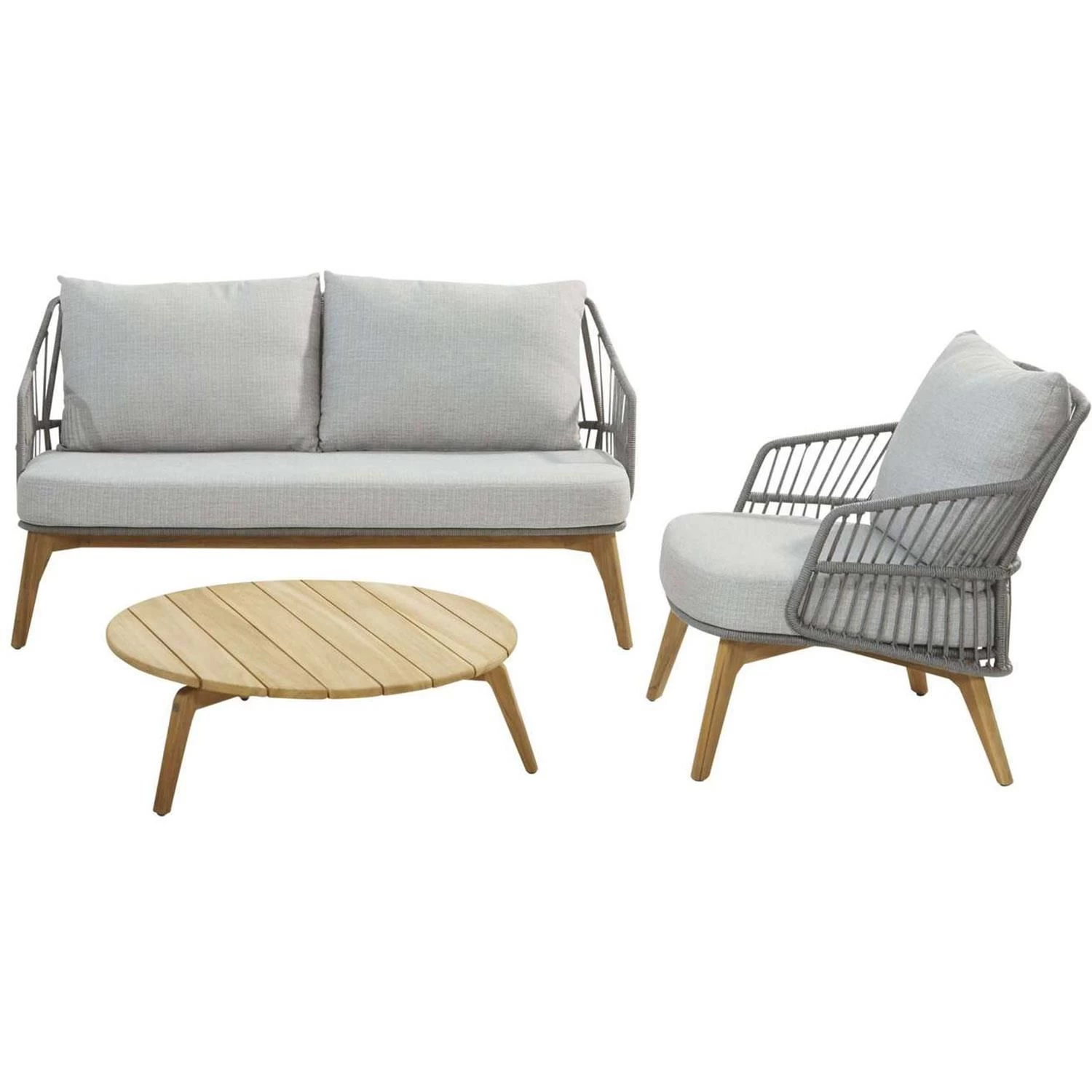 4 Seasons OutdoorSempre loungeset light grey teak 4 Seasons OutdoorSempre Loungeset Light Grey Teak -Tuinmeubilair 140043 000 01