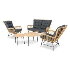 Bardani Acanto Loungeset 5-delig Bamboo Teak