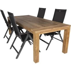 Bardani Roma 240 Aruba 4 Tuinset Verstelbaar Teak Antraciet