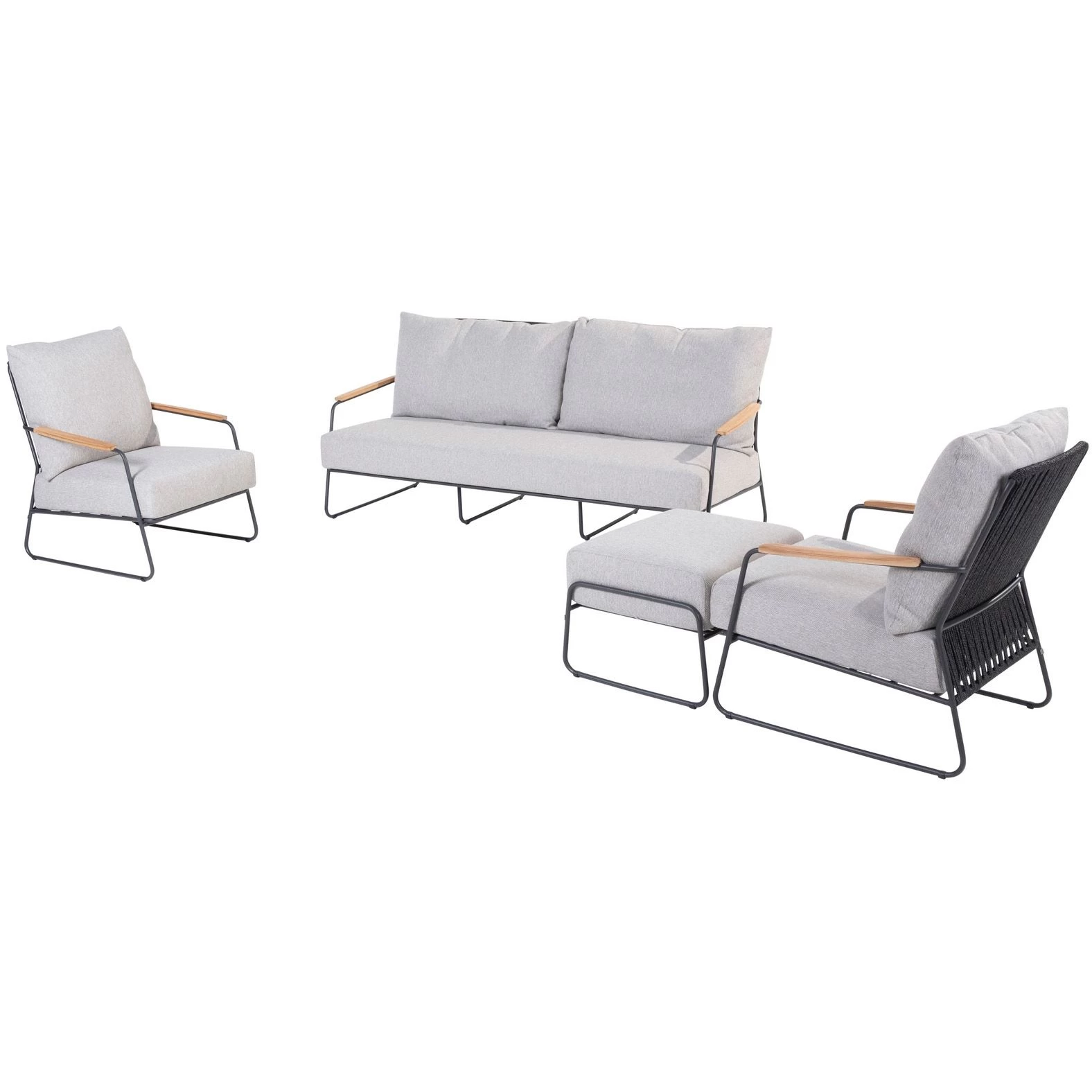 4 Seasons OutdoorBalade loungeset anthracite zwart 4 Seasons OutdoorBalade Loungeset Anthracite Zwart -Tuinmeubilair 150166 000 02