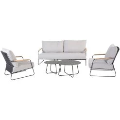 4 Seasons OutdoorBalade Loungeset 5-delig Anthracite Zwart