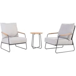 4 Seasons OutdoorBalade Bistro Loungeset 3-delig Anthracite Zwart