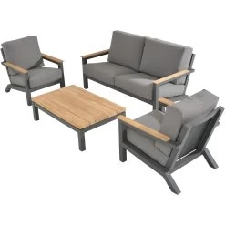 4 Seasons OutdoorCapitol Loungeset 4-delig Anthracite -Tuinmeubilair 154549 000 04